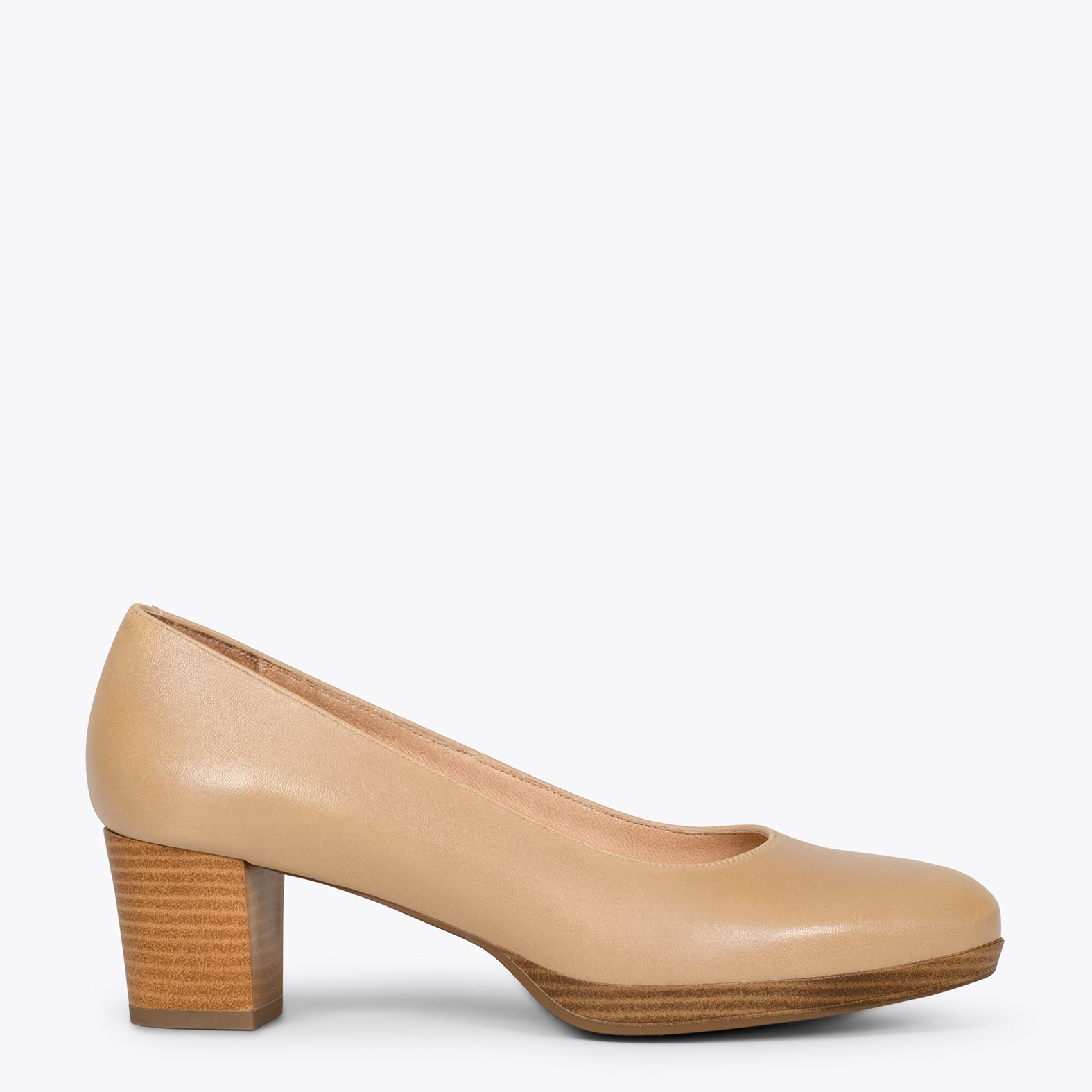 AZAFATA – Zapatos de mujer con tacón y plataforma BEIGE | miMaO